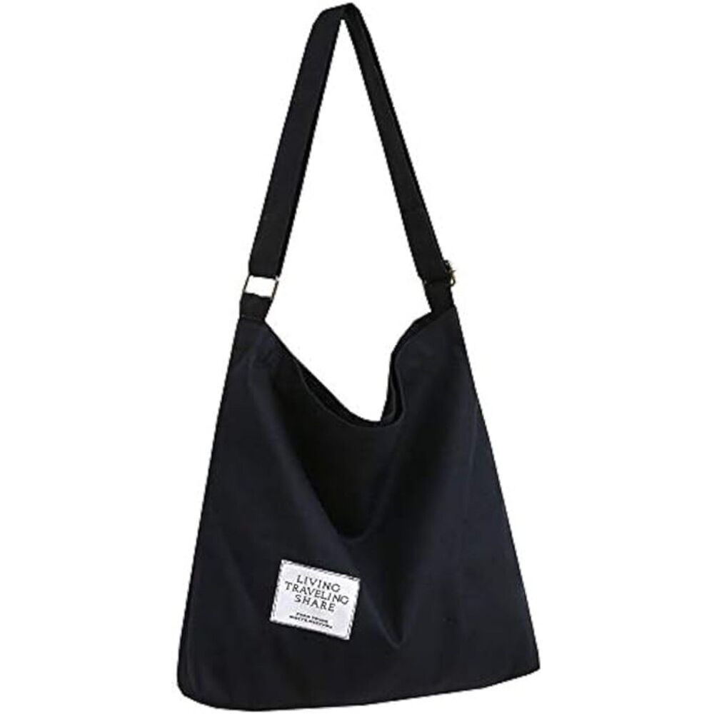Women's Dark Blue Imported Canvas Retro Large Size Shoulder Crossbody Tote Bag